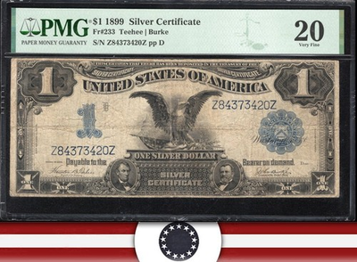 #ad #ad 1899 $1 Silver Certificate quot;Black Eaglequot; PMG 20 Fr 233 73420 $259.00
