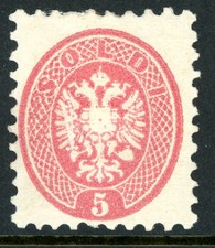 Austria 1864 First Issues 5 Soldi Rose Perf 9½ Scott #22 Mint I776