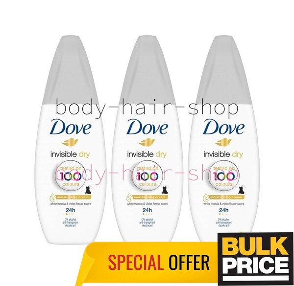 Dove Invisible Dry Vapo Spray Deodorant No-Gas 24H SchweißGeruch Schutz 75Ml ...-image