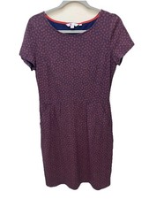Boden Red Floral  Cotton Shift Dress Size UK 12R Casual Smart Summer Day Office