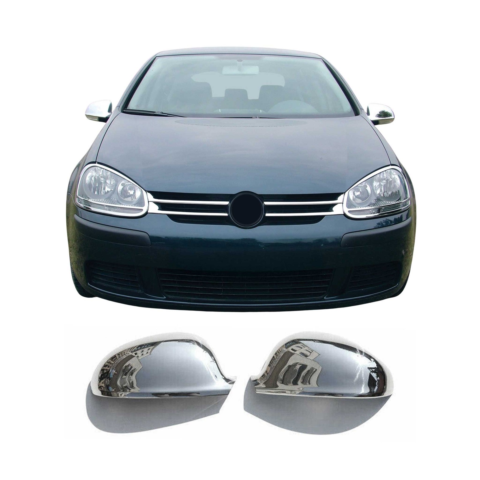 Spiegelkappen Spiegelabdeckung für VW Golf MK5 2003-2008 Edelstahl Chrom 2tlg