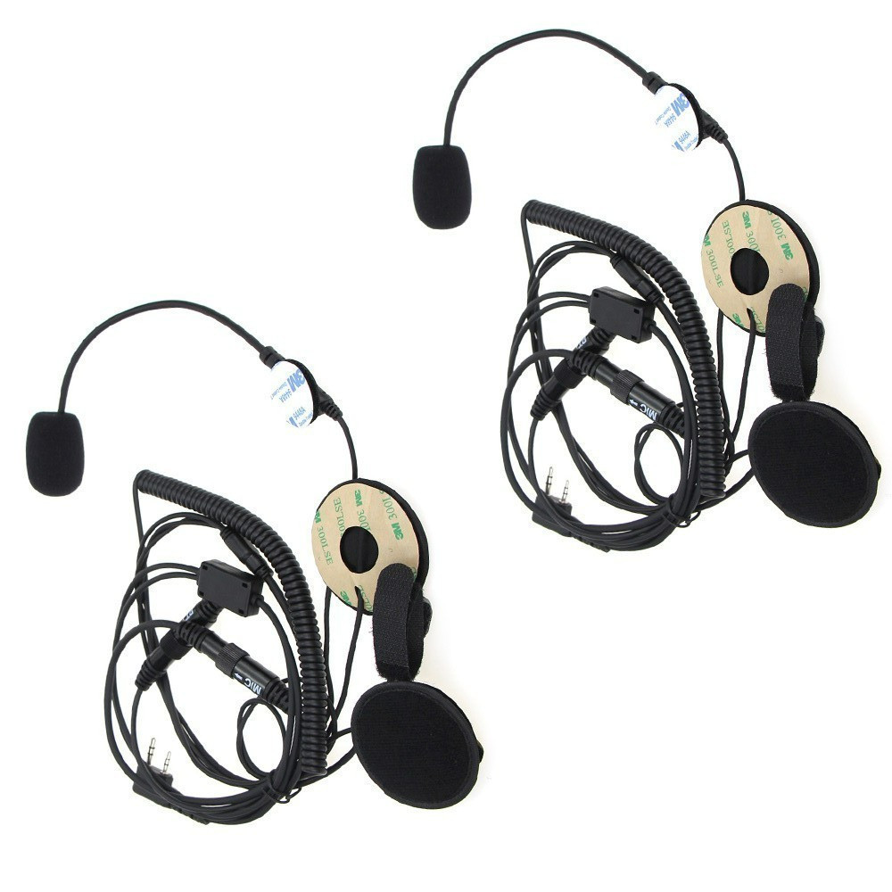 2X Two-Way Radio Helmet Tactical Motorcycle Race Headset Kit for Kenwood Baofeng