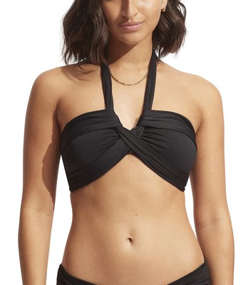 Seafolly Seafolly Collective Halter Bandeau Womens Swimwear Black : AUS 6 (US