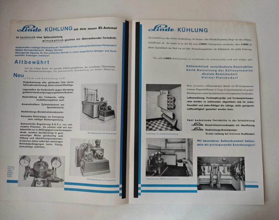 Linde Kühlung mit „RS“ Prospekt ca. 1937  Industriekälte, Fotos, selten - Bild 3 von 3