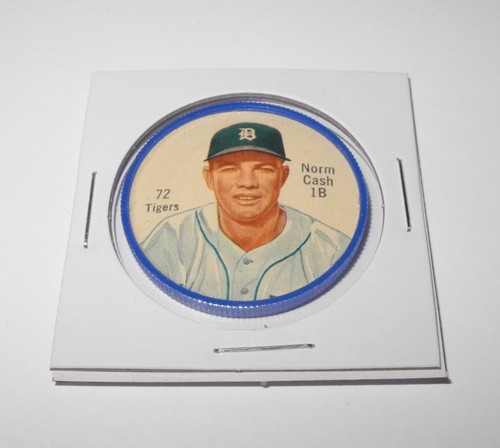 1962 Salada Junket Baseball Coin Pin 72 Norm Cash Detroit Tigers Near Mint