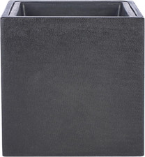 Larlen Black Concrete Planter by  - Fully Assembled Outdoor Decor