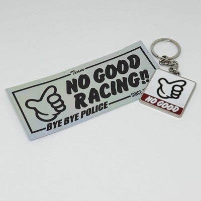 JDM No Good Racing Hologram Sticker  Enamel Metal Keychain Set Osaka Kanjo Style