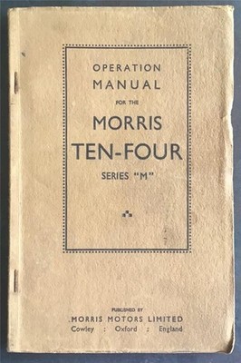 MORRIS TEN FOUR SERIES M Car Operation Manual Handbook OCT 1953 #81449 3rd Print