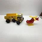 VTG LEGO DUPLO CONSTRUCTION  BIG WHEELS TIPPER TRUCK & HELICOPTER