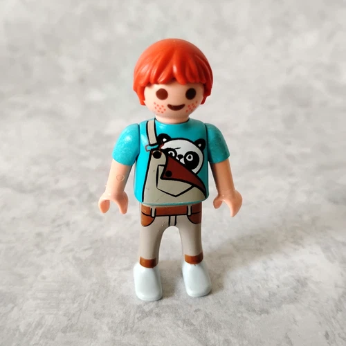 Playmobil Boy Child Figure Overalls Red Hair