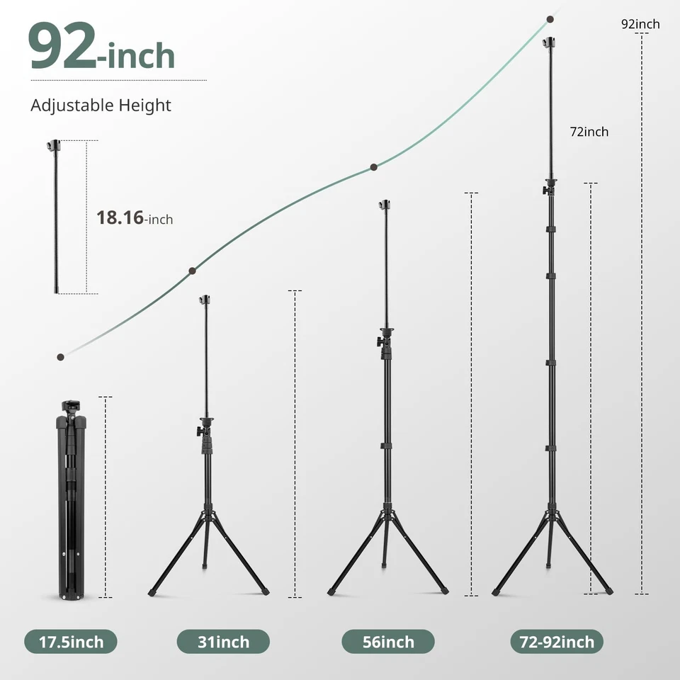 92" Cell Phone Tripod, Selfie Stick Tripod with 16.5" Flexible Gooseneck, Ove... - Image 4 of 4