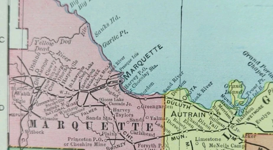 Vintage 1902 MICHIGAN Map 14"x22" ~ Old Antique Original CADILLAC LANSING MI - Image 4 of 4