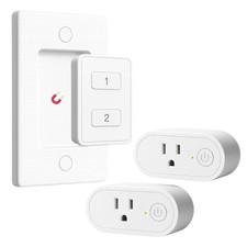 Wireless Remote Dual Control Outlet Power Light Switch w/ Wall Plate
