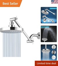 High Pressure Rain Shower Head with 11'' Extension Arm - High Flow Rainfall S...