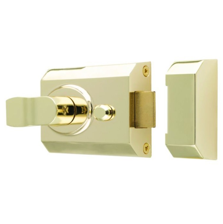 Carlisle Brass - Electro Brass 60mm Contract Rim Cylinder Nightlatch | RCN8260EB