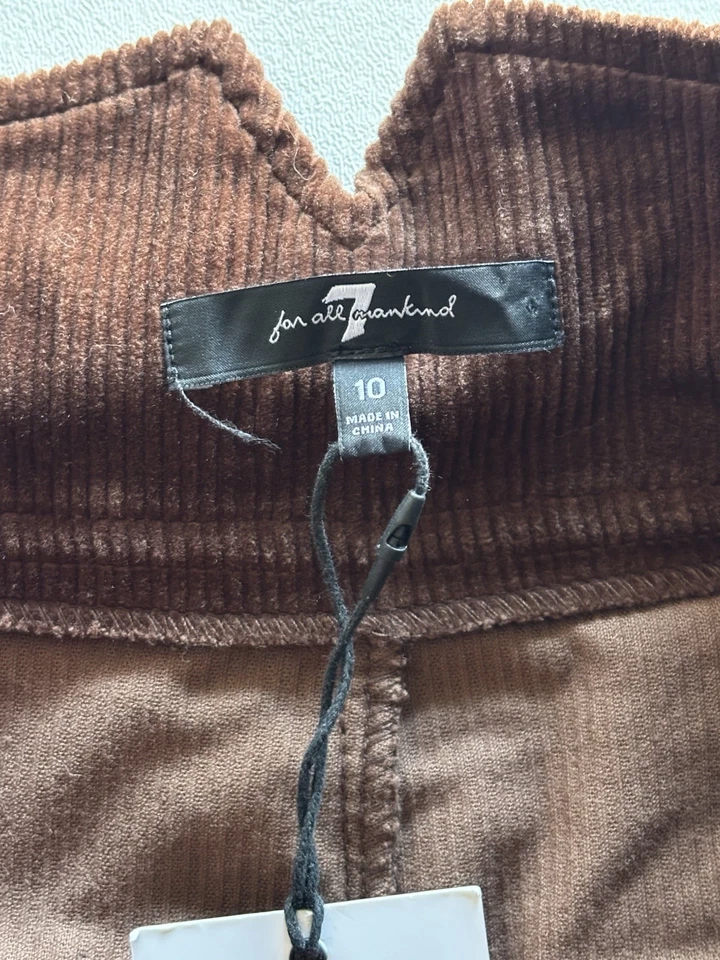 Calça de veludo feminina 7 For All Mankind tamanho 10 perna larga - Imagem 2 de 4