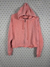 Victorias Secret Pink Neon Hooded Full Zip Light Jacket SMALL oversized