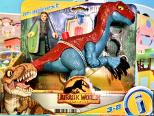 Image of IMAGINEXT Jurassic World Dominion THERIZINOSAURUS AND OWEN figure set