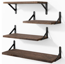 Juego de 4 estantes flotantes marr n oscuro para sala, ba o, cocina y hogar