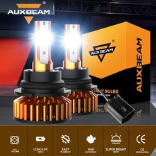 AUXBEAM 9004 HB1 LED Headlight Super Bright Bulbs Kit White 6000K High/Low Beam