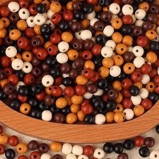 1000Pcs Wooden Beads for Crafts Assorted 8Mm Wood Bead Colors Round