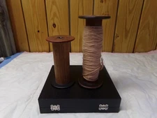 2 Vintage Wooden Textile Spool  Wood Red Old