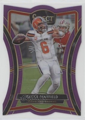 2019 Panini Select Premier Level Die-Cut Purple Prizm 52/75 Baker Mayfield 0ls