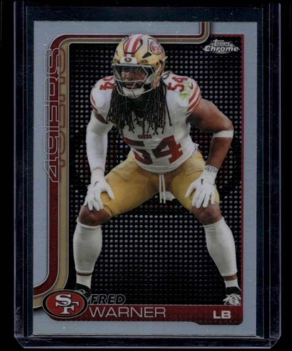 2025 Topps Chrome Football Fred Warner #268 Lightboard Logo Variation