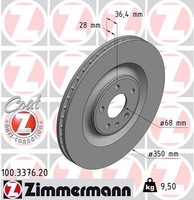 2X Zimmermann Bremsscheibe 100.3376.20 FüR Audi