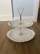 Vintage Retro Colclough bone china 2 tier cake stand
