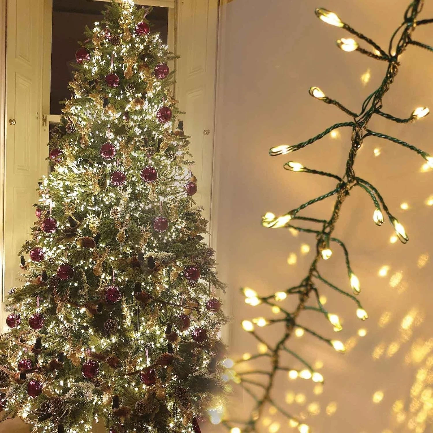 Premium LED Cluster Lights, Sunset & Warm White Fairy Lights for Christmas
Opens in a new window or