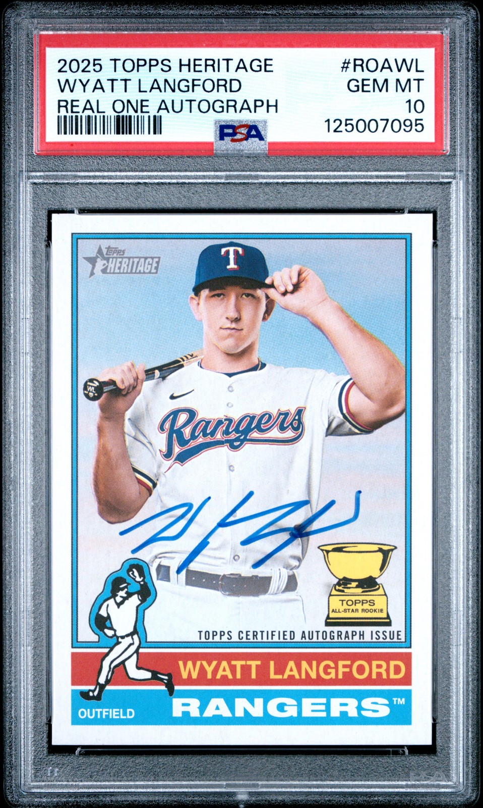 2025 Topps Heritage Real One Autographs #ROAWL Wyatt Langford PSA 10