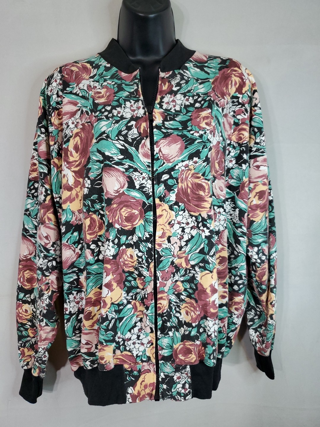 AVON VINTAGE FLORAL GARDEN'S SIPPER JACKET Women's Size Small-Medium 90’s Zip Up