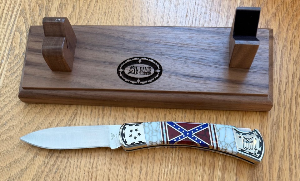 STUNNING BUCK DAVID YELLOWHORSE FLAG DROP POINT 110 KNIFE NEVER USED IN ...