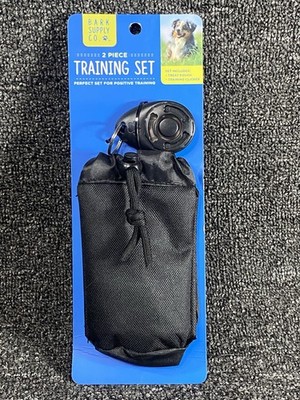 Bark Supply Company 2pc Dog Trainer Set Treat Pouch & Training Clicker Black