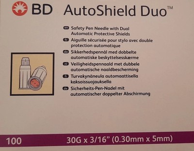 BD AutoShield Duo Neu! 30G x 3/16  (0.30mm X 5mm) Schnäppchen  MDH 31.12.27