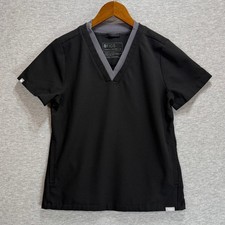 Figs Scrub Top Womens XS Black Technical Collection Nursing Healthcare