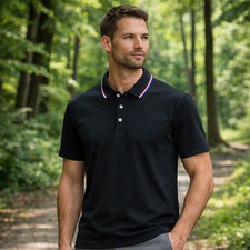 Men's Solid Polo Shirt Breathable Summer Beach Business Casual Tee Tshirt Gift