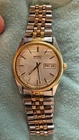 Vintage Seiko Men 7N43-8111 Day Date Two Tone Quartz 34mm. Read Description