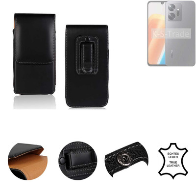 Echtleder Gürteltasche Schutzhülle für Infinix Zero 20 schwarz Case Slim Clip