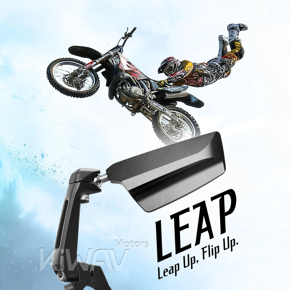 Espejo retrovisor de extremo de barra PAR LEAP plegable negro 6 mm se adapta a Triumph Tiger 800 Rocket III Foto 3 de 4