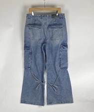 NWT YoungLA Blue Wash Denim Cargo Jeans  Size Men’s Size Large
