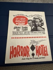 Movie Flyer 1960’s "Horror Hotel" Wineland Theatres