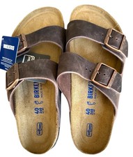 Birkenstock Arizona Brown Soft Footbed Leather Sandals Men's Women's W 9 M 7