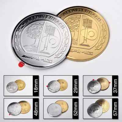 Round Nickle Cap Car Emblem for Mercedes Benz AMG Apple Tree Badge Key Sticker