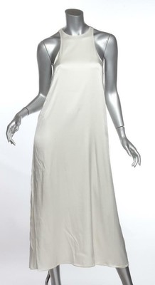 white silk halter dress