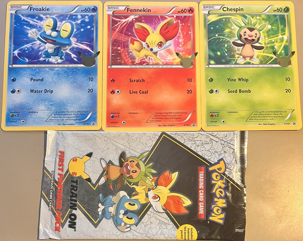 POKEMON First Partner Pack Jumbo 3 Card Set XY01-02-03 Chespin