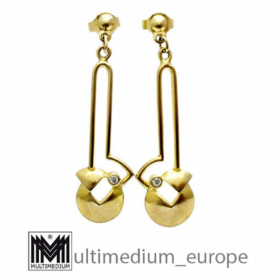 333 Gelbgold Modernist Ohrringe Cubic Zirkonia Stecker gold earrings