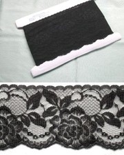 Flat Lace Black 70mm wide x 8.5 mts 2144 