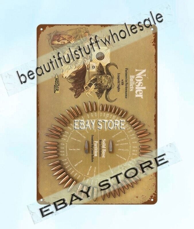 Nosler Bullet Board metal tin sign garden retro living room wall decor